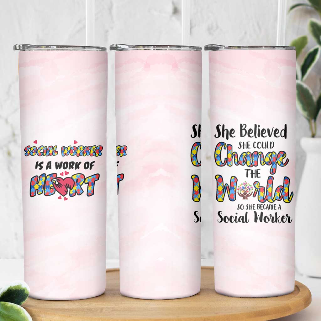 Social Worker Gifts For Women Skinny Tumbler Gift for Social Work Week Office Coworker