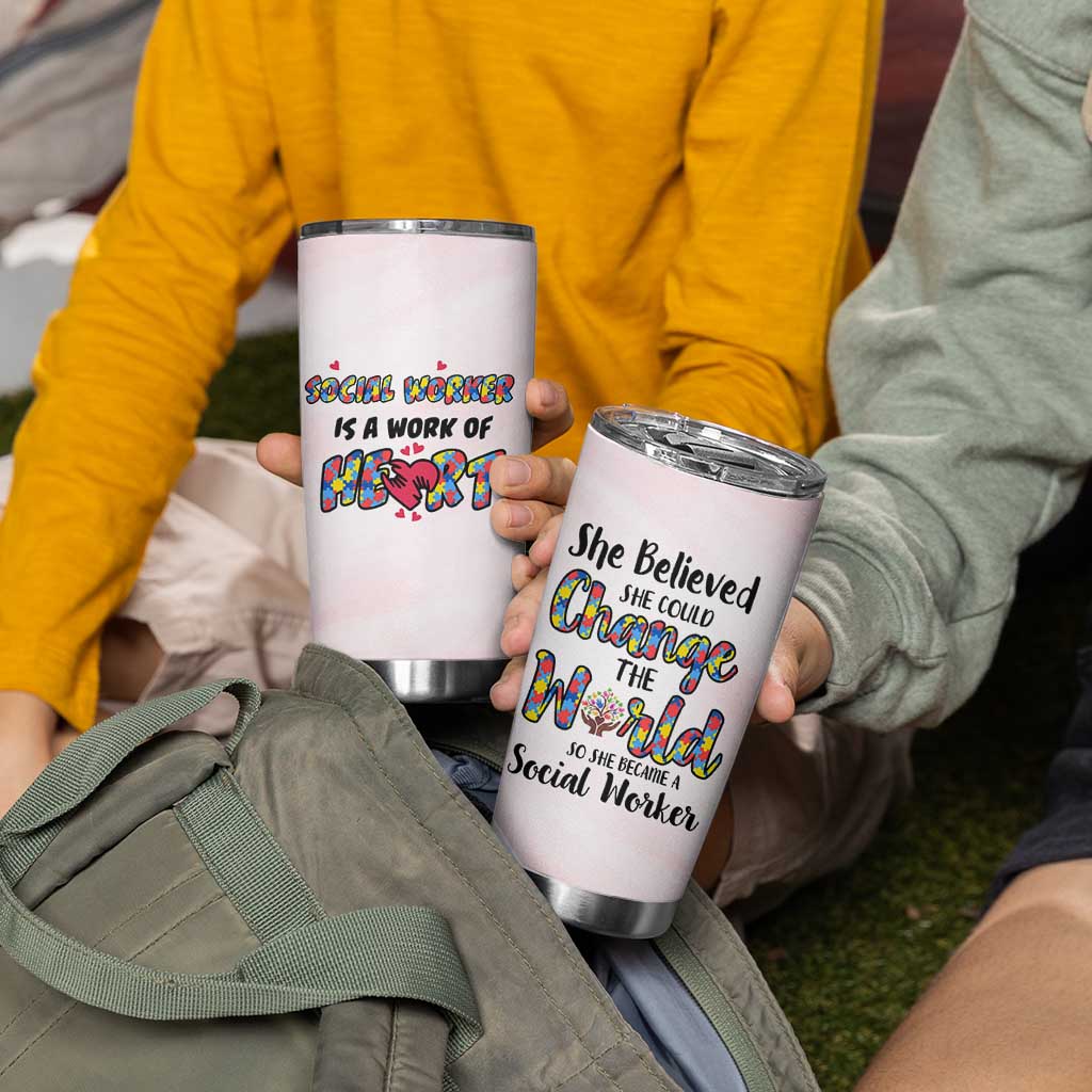 Social Worker Gifts For Women Tumbler Cup Gift for Social Work Week Office Coworker