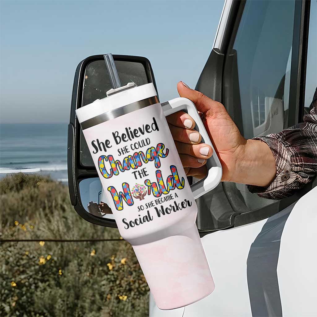 Social Worker Gifts For Women Tumbler With Handle Gift for Social Work Week Office Coworker