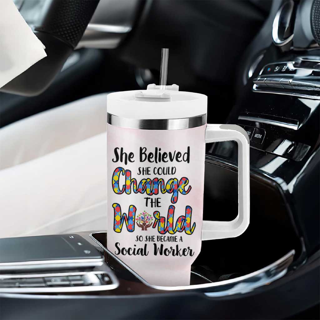 Social Worker Gifts For Women Tumbler With Handle Gift for Social Work Week Office Coworker
