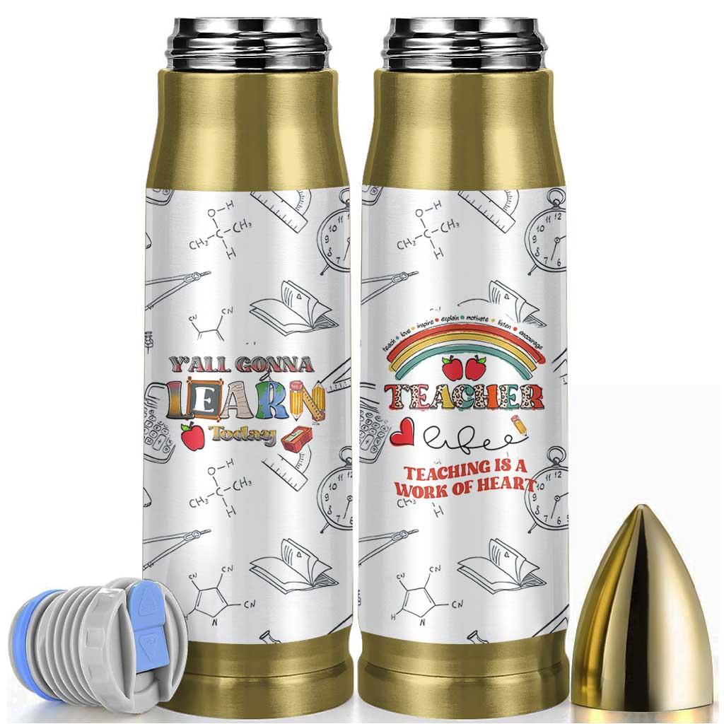 Teacher Life Bullet Tumbler Teaching Is A Work Of Heart Appreciation Gifts From Students