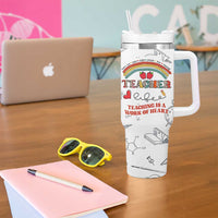 Teacher Life Tumbler With Handle Teaching Is A Work Of Heart Appreciation Gifts From Students