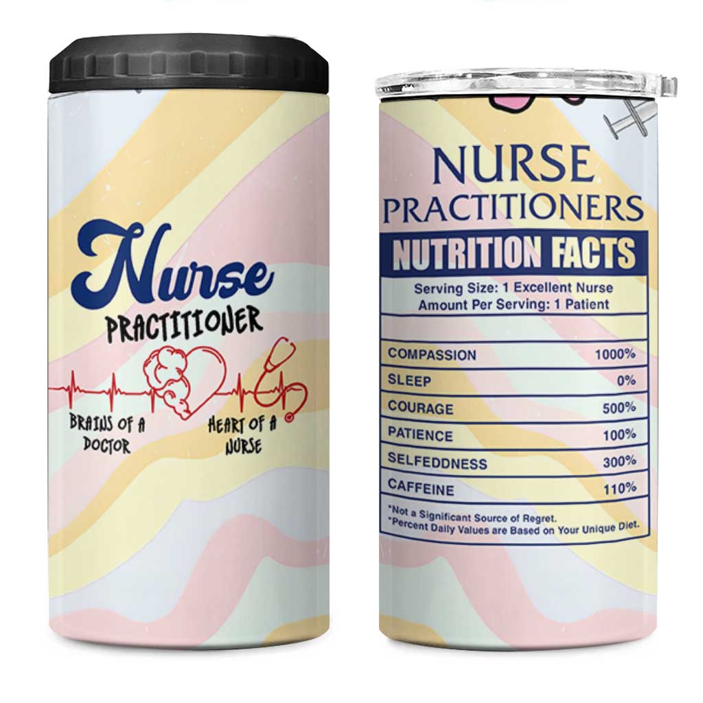 Nurses Practitioner 4 in 1 Can Cooler Tumbler NP Gifts For Women Nursing School