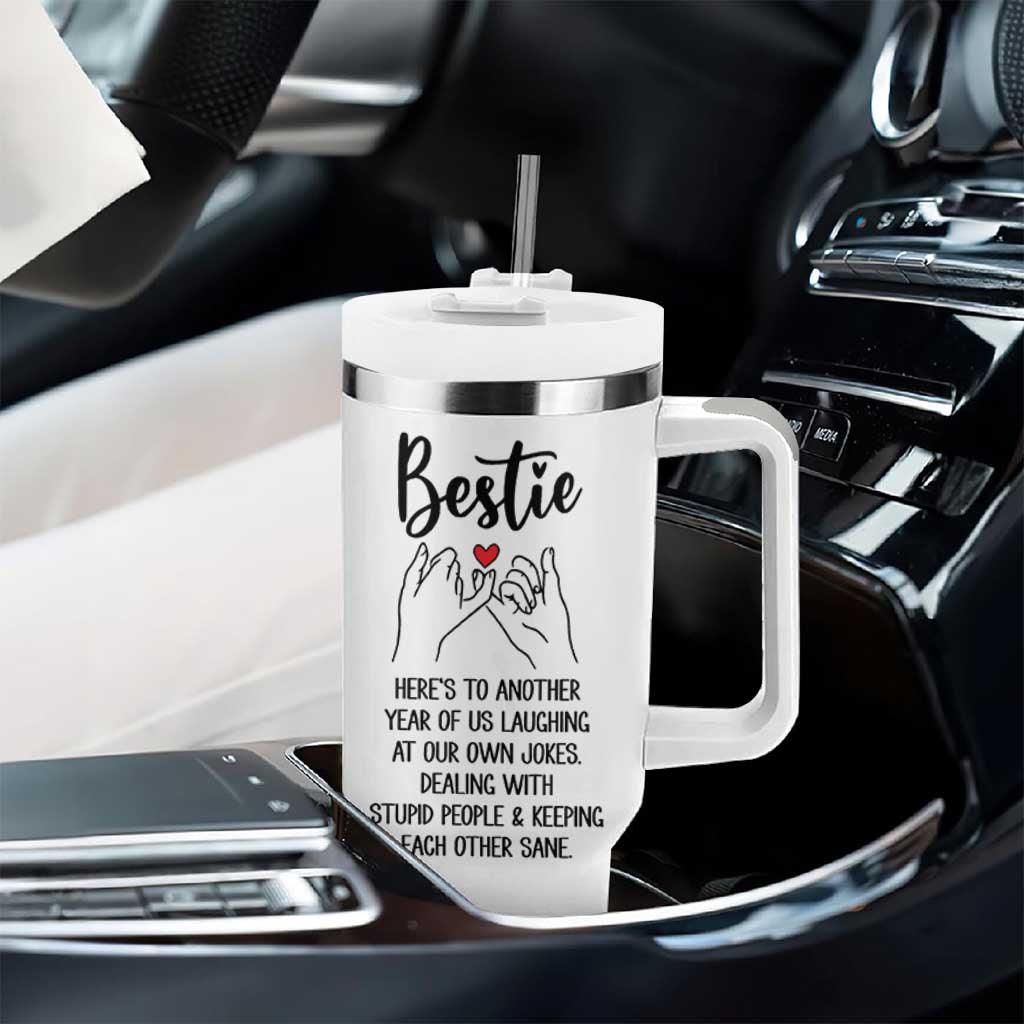 Bestie Gifts Tumbler With Handle Funny Best Friend Gift Heres To Another Year Of Us