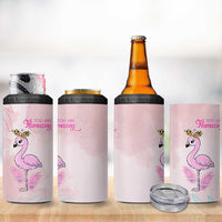 Positive Flamingo Gifts 4 in 1 Can Cooler Tumbler Emotional Support Flamingo Affirmation
