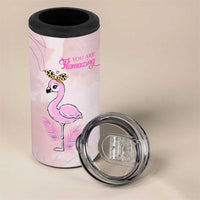 Positive Flamingo Gifts 4 in 1 Can Cooler Tumbler Emotional Support Flamingo Affirmation