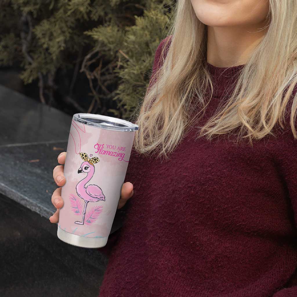 Positive Flamingo Gifts Tumbler Cup Emotional Support Flamingo Affirmation
