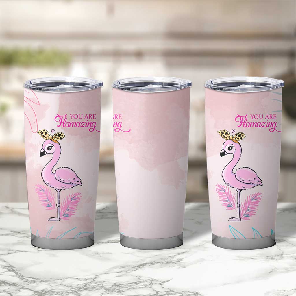 Positive Flamingo Gifts Tumbler Cup Emotional Support Flamingo Affirmation