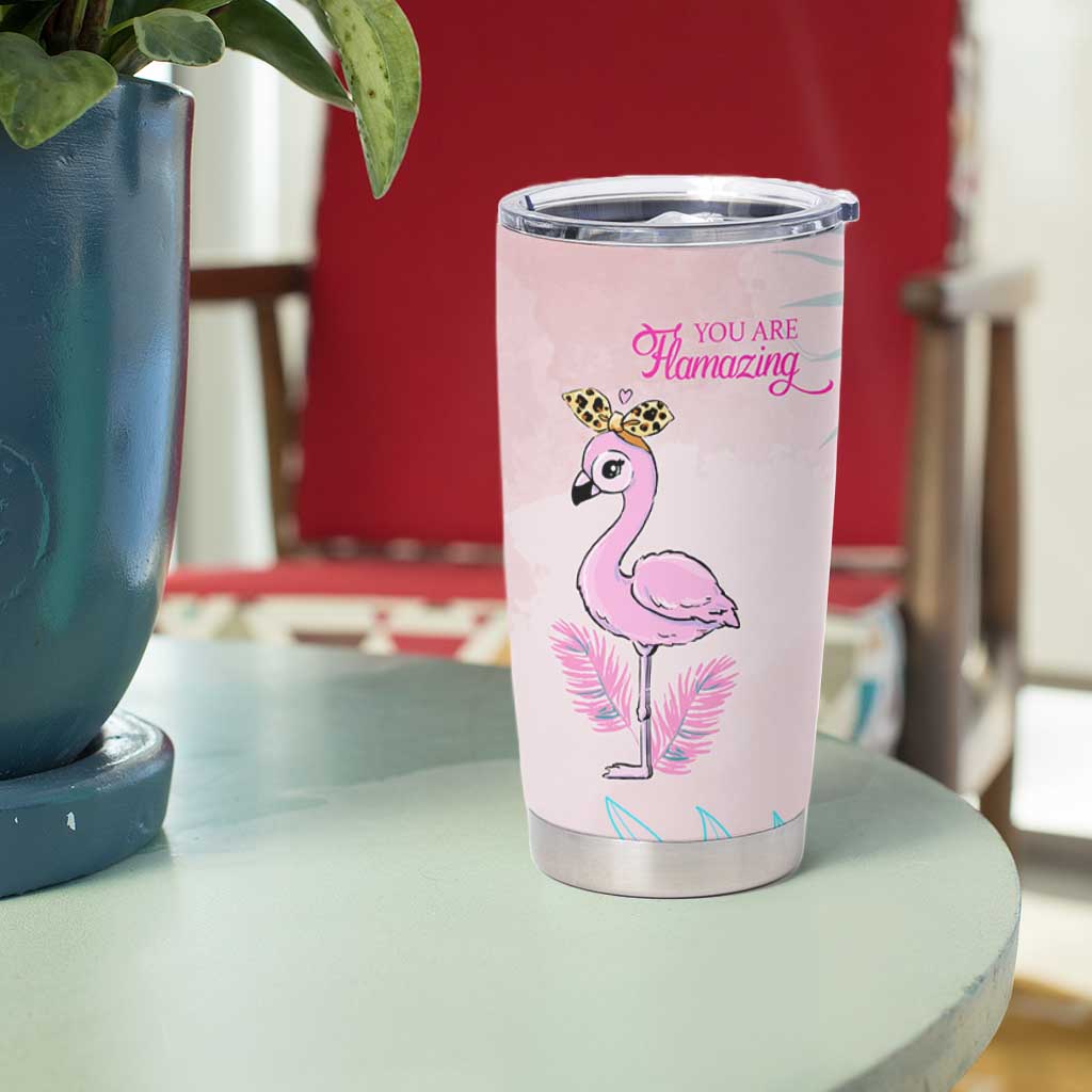 Positive Flamingo Gifts Tumbler Cup Emotional Support Flamingo Affirmation