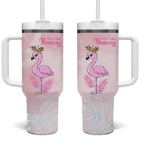 Positive Flamingo Gifts Tumbler With Handle Emotional Support Flamingo Affirmation