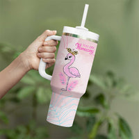 Positive Flamingo Gifts Tumbler With Handle Emotional Support Flamingo Affirmation