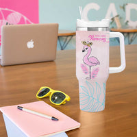 Positive Flamingo Gifts Tumbler With Handle Emotional Support Flamingo Affirmation