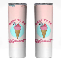 Positive Flamingo Gifts Skinny Tumbler Dare To Be Different Flamingo Affirmation Gift