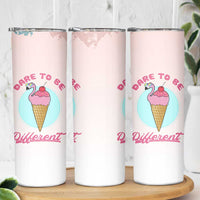 Positive Flamingo Gifts Skinny Tumbler Dare To Be Different Flamingo Affirmation Gift