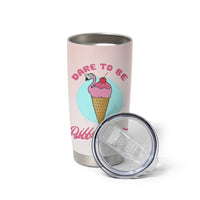 Positive Flamingo Gifts Tumbler Cup Dare To Be Different Flamingo Affirmation Gift