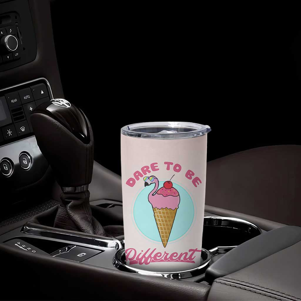 Positive Flamingo Gifts Tumbler Cup Dare To Be Different Flamingo Affirmation Gift