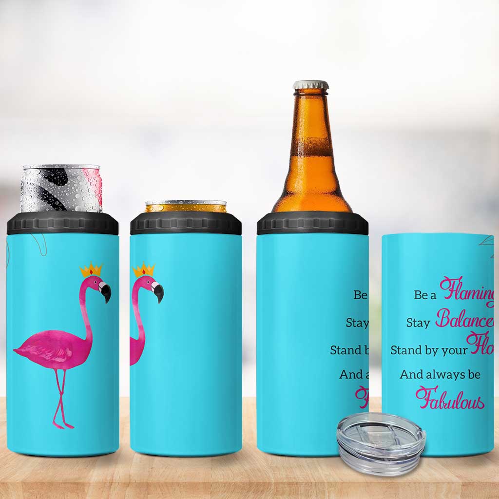 Gifts For Flamingo Lover 4 in 1 Can Cooler Tumbler Positive Flamingo Affirmation Gifts