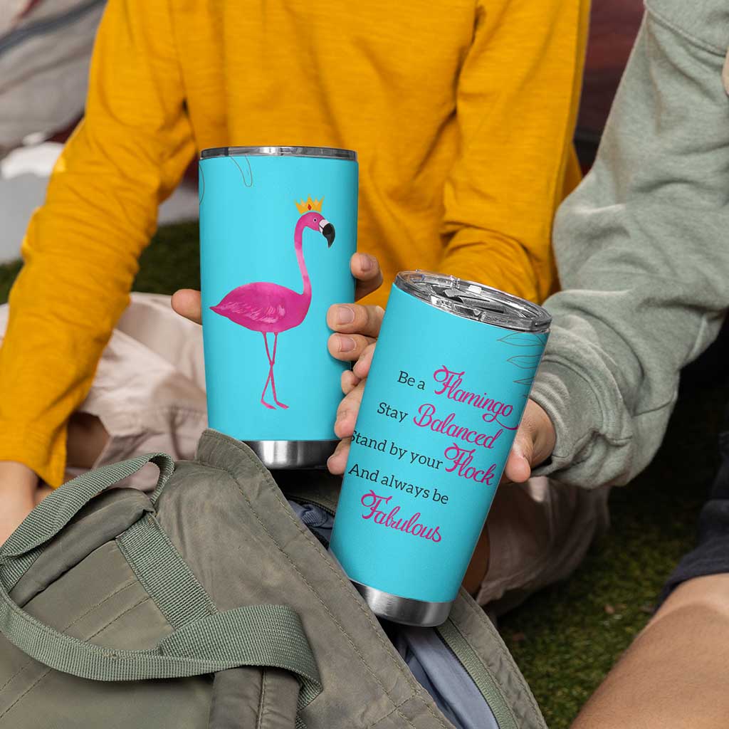 Gifts For Flamingo Lover Tumbler Cup Positive Flamingo Affirmation Gifts
