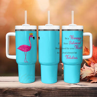 Gifts For Flamingo Lover Tumbler With Handle Positive Flamingo Affirmation Gifts