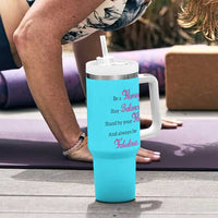 Gifts For Flamingo Lover Tumbler With Handle Positive Flamingo Affirmation Gifts