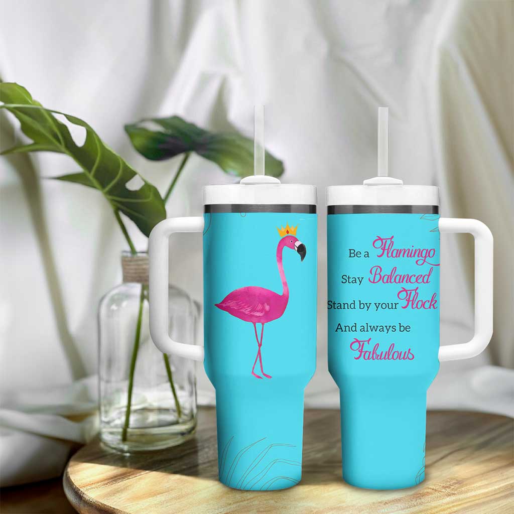 Gifts For Flamingo Lover Tumbler With Handle Positive Flamingo Affirmation Gifts