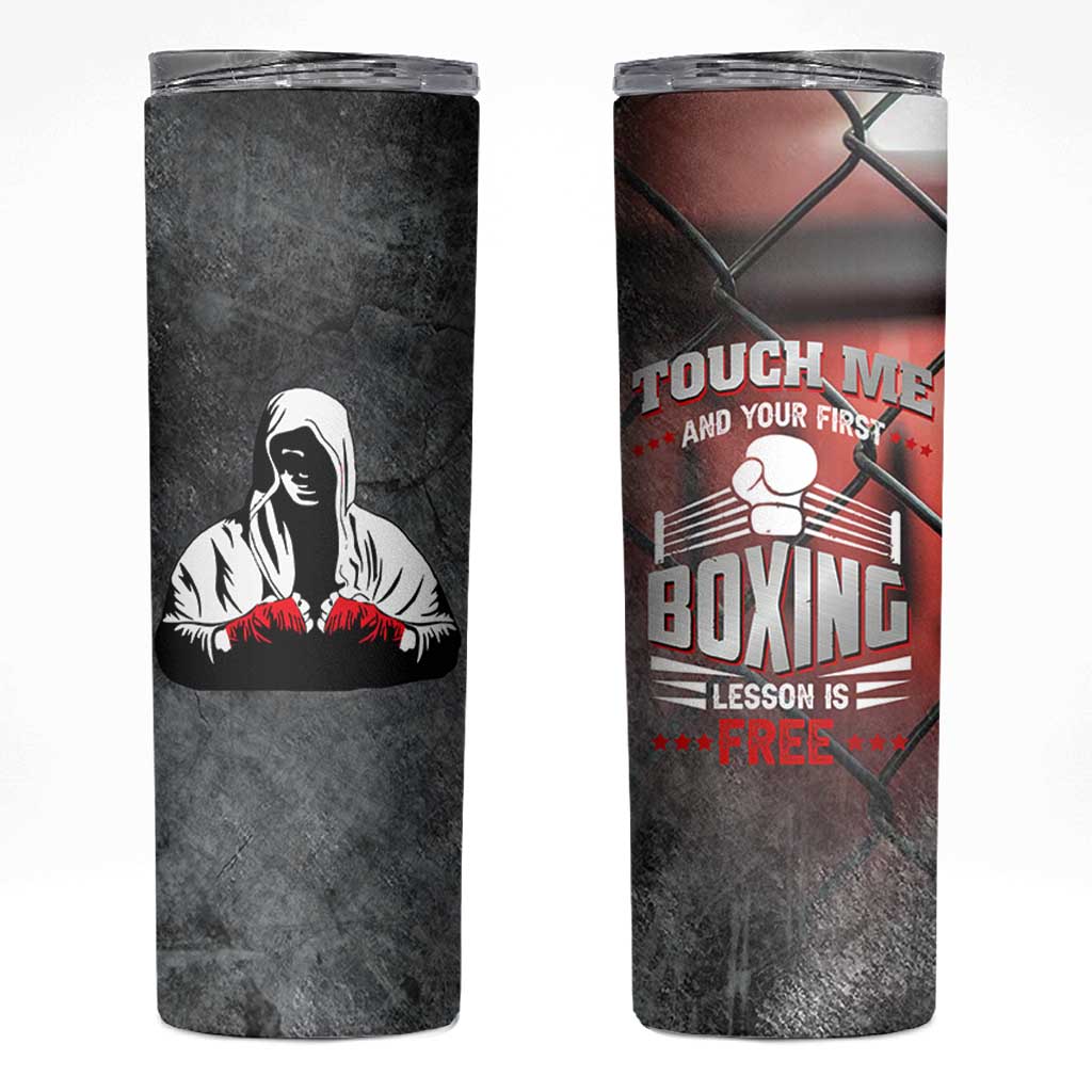 Boxing Gifts Skinny Tumbler Touch Me And Your First Boxing Lesson Is Free