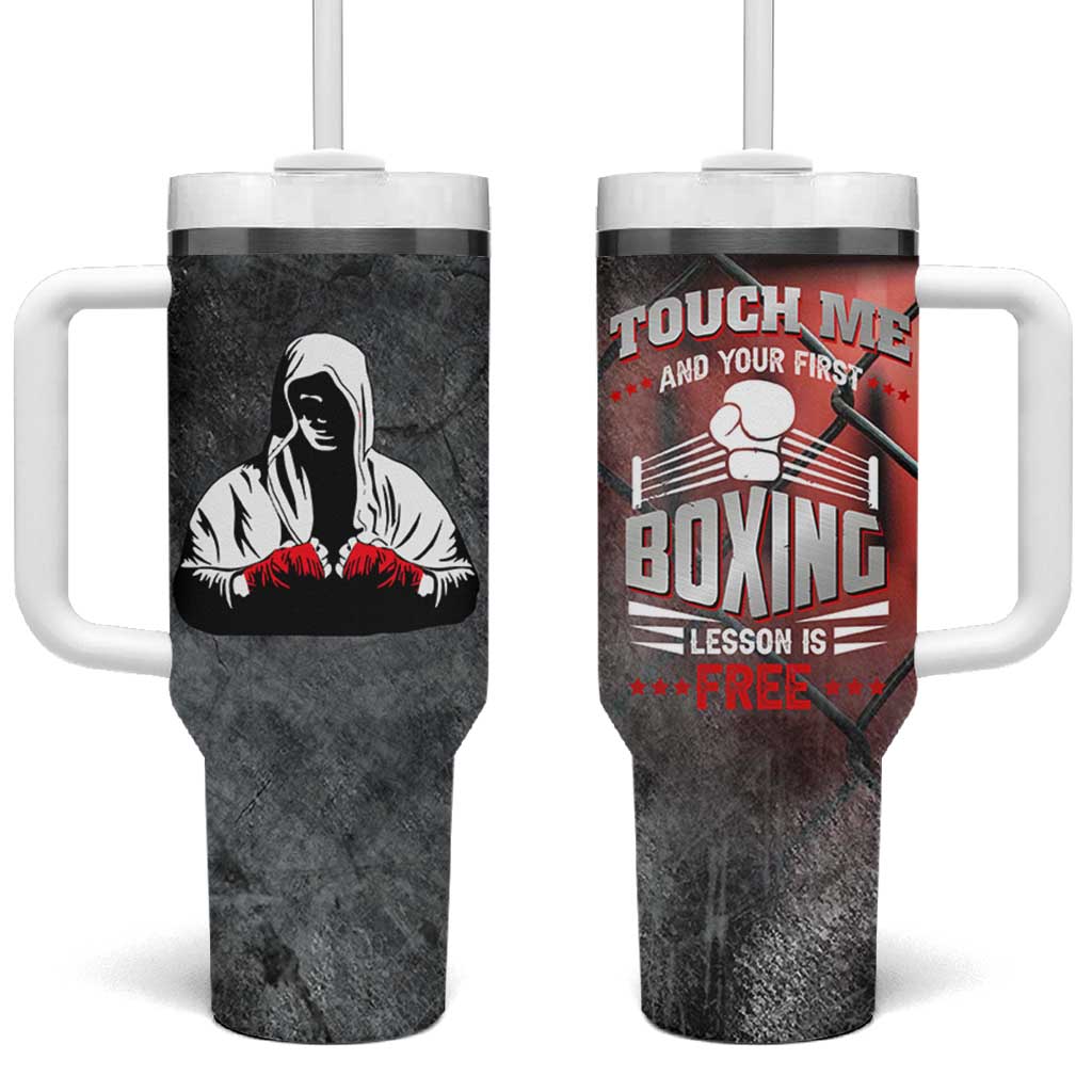 Boxing Gifts Tumbler With Handle Touch Me And Your First Boxing Lesson Is Free