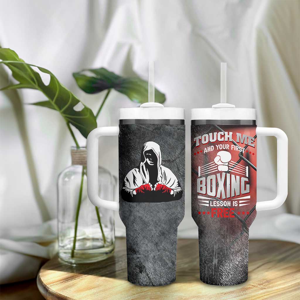 Boxing Gifts Tumbler With Handle Touch Me And Your First Boxing Lesson Is Free
