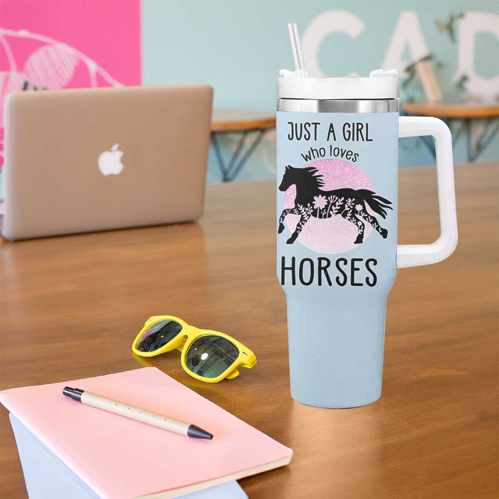 Horse Gifts For Girls Tumbler With Handle Horse Lovers Equestrian Girls Cowgirl Gift