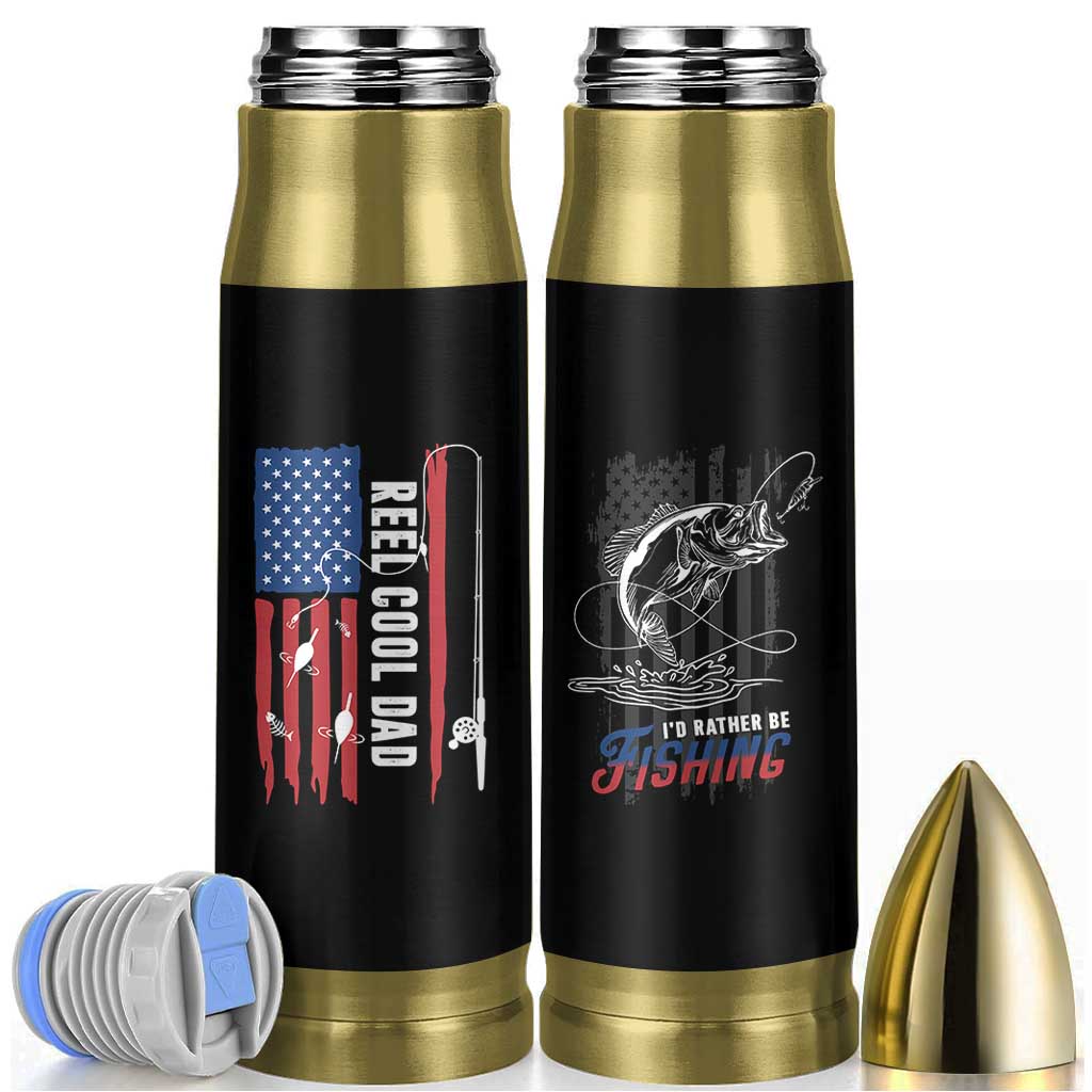 Fishing Gifts For Dad Bullet Tumbler Reel Cool Dad US Flag Father's Day