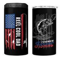 Fishing Gifts For Dad 4 in 1 Can Cooler Tumbler Reel Cool Dad US Flag Father's Day