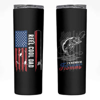 Fishing Gifts For Dad Skinny Tumbler Reel Cool Dad US Flag Father's Day