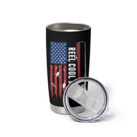 Fishing Gifts For Dad Tumbler Cup Reel Cool Dad US Flag Father's Day