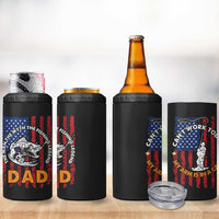Funny Fishing Fathers Day 4 in 1 Can Cooler Tumbler I Can't Work Today My Arm Is In A Cast Dad Gifts
