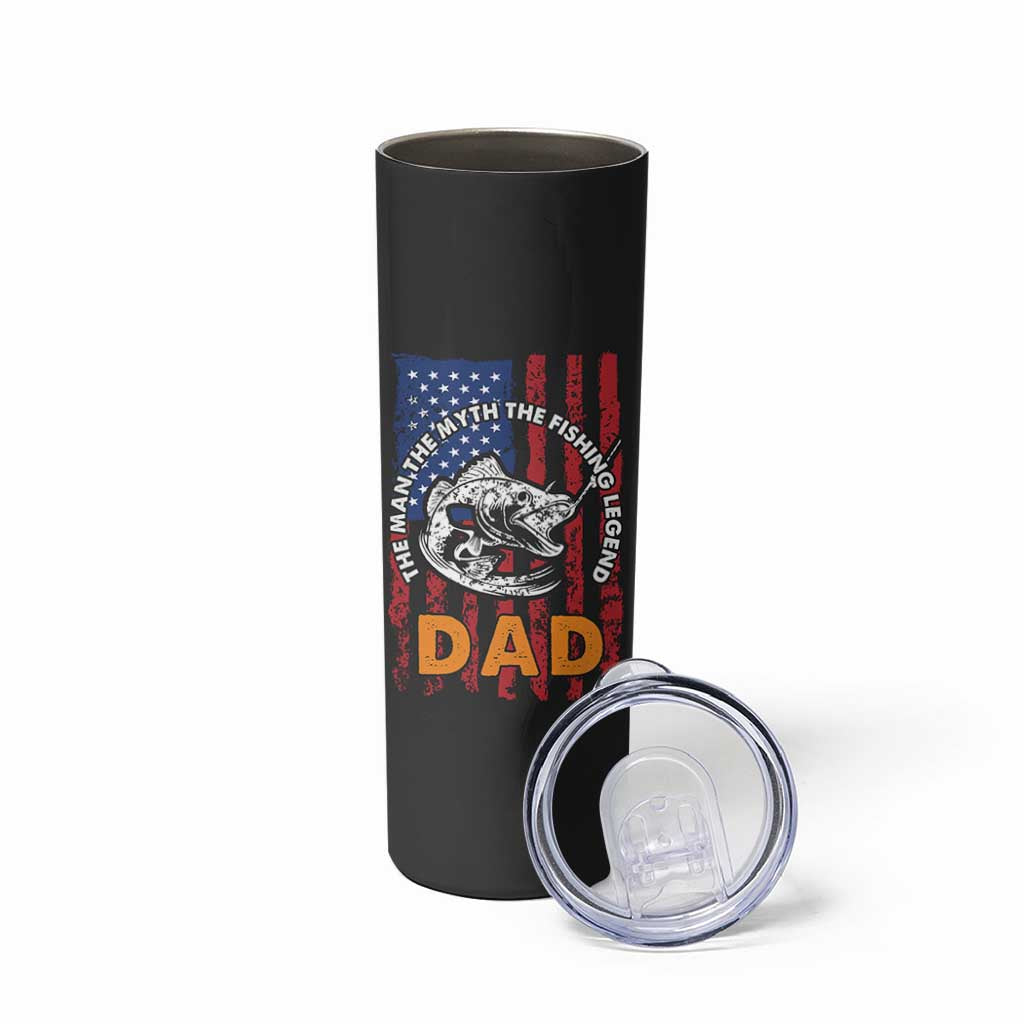 Funny Fishing Fathers Day Skinny Tumbler I Can't Work Today My Arm Is In A Cast Dad Gifts