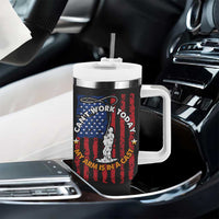 Funny Fishing Fathers Day Tumbler With Handle I Can't Work Today My Arm Is In A Cast Dad Gifts