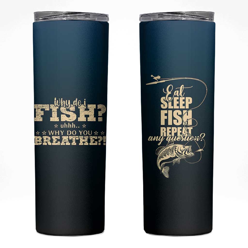 Fishing Gifts For Men Skinny Tumbler Eat Sleep Fish Repeat Bass Fishing