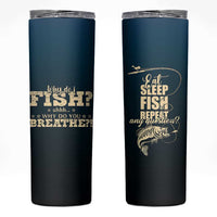 Fishing Gifts For Men Skinny Tumbler Eat Sleep Fish Repeat Bass Fishing