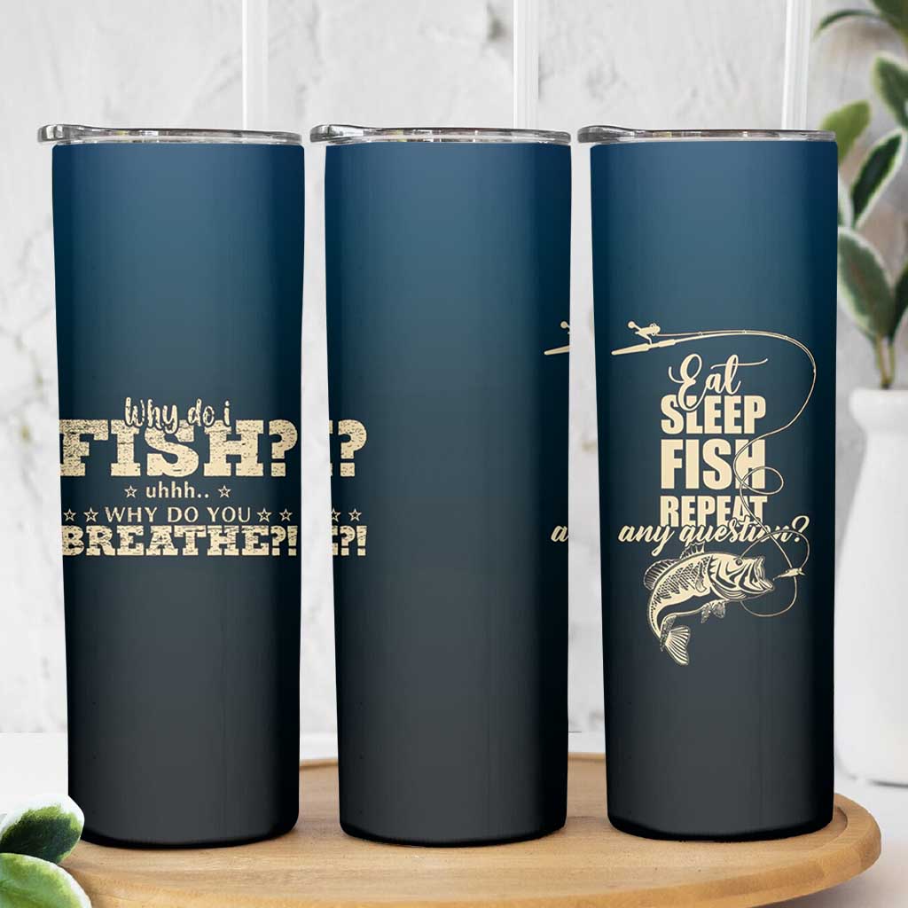 Fishing Gifts For Men Skinny Tumbler Eat Sleep Fish Repeat Bass Fishing