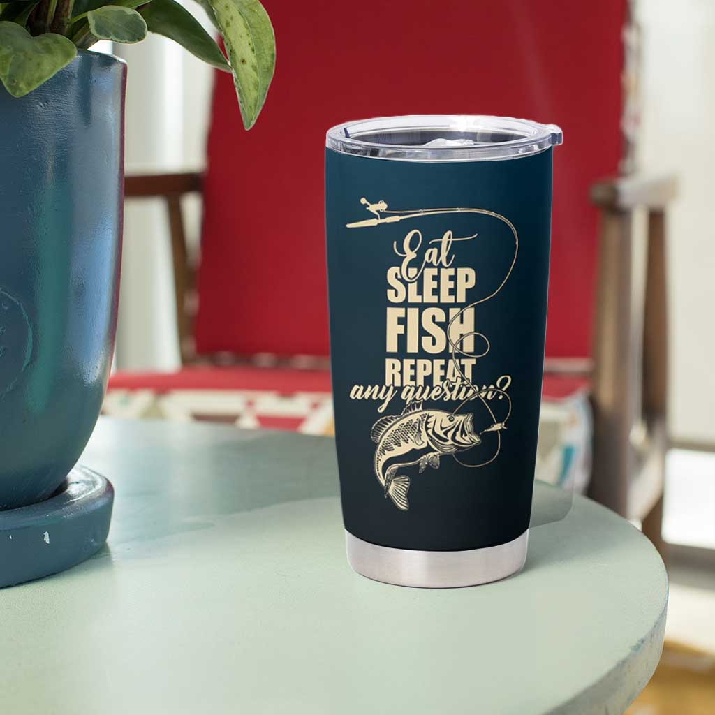 Fishing Gifts For Men Tumbler Cup Eat Sleep Fish Repeat Bass Fishing