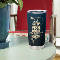 Fishing Gifts For Men Tumbler Cup Eat Sleep Fish Repeat Bass Fishing