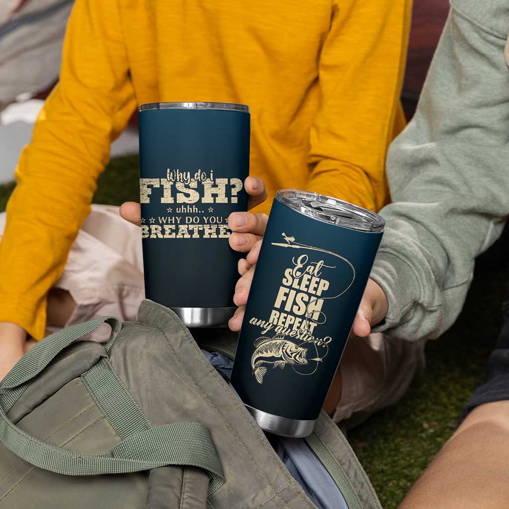 Fishing Gifts For Men Tumbler Cup Eat Sleep Fish Repeat Bass Fishing