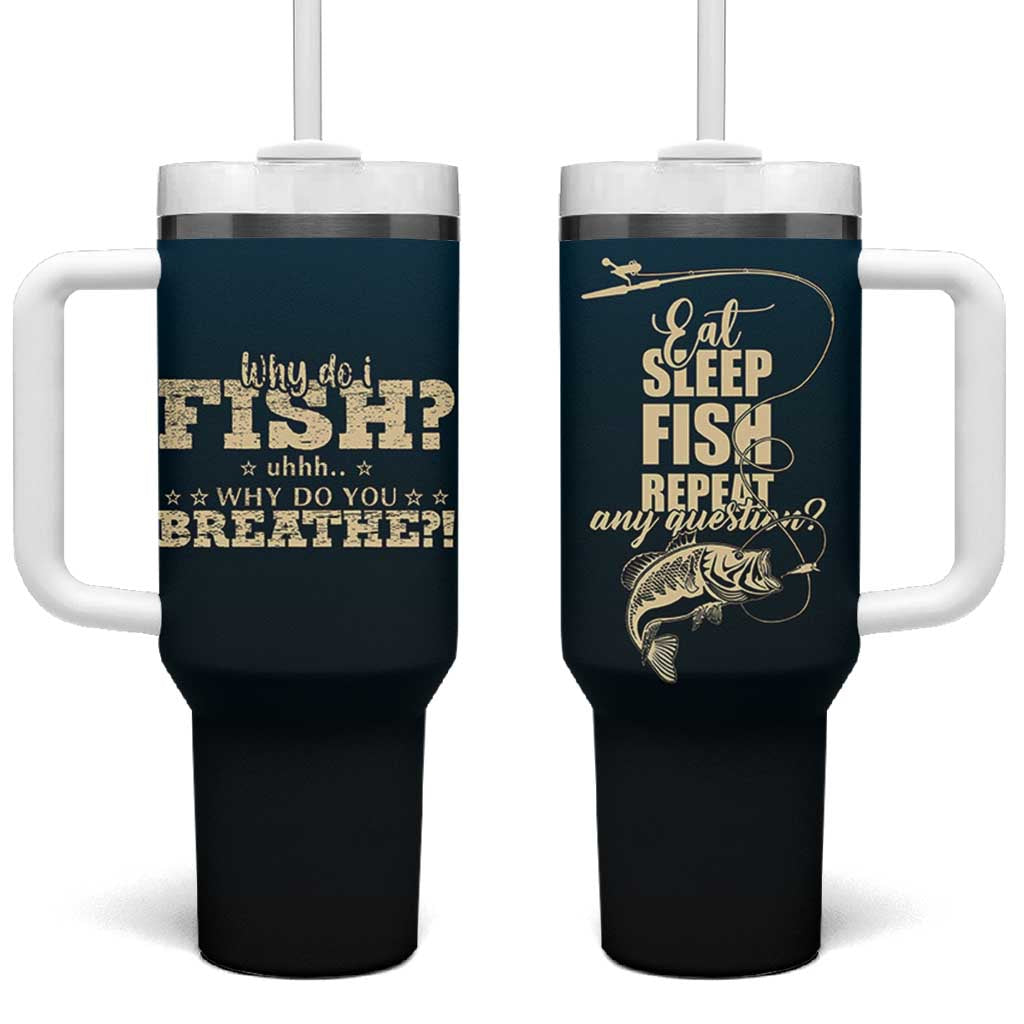 Fishing Gifts For Men Tumbler With Handle Eat Sleep Fish Repeat Bass Fishing