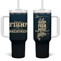 Fishing Gifts For Men Tumbler With Handle Eat Sleep Fish Repeat Bass Fishing