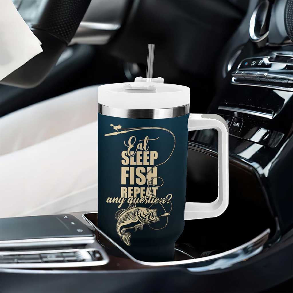 Fishing Gifts For Men Tumbler With Handle Eat Sleep Fish Repeat Bass Fishing