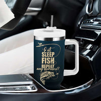 Fishing Gifts For Men Tumbler With Handle Eat Sleep Fish Repeat Bass Fishing