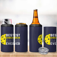 Funny Pickleball Dad 4 in 1 Can Cooler Tumbler Best Dinkin Dad Ever Fathers Day Gift