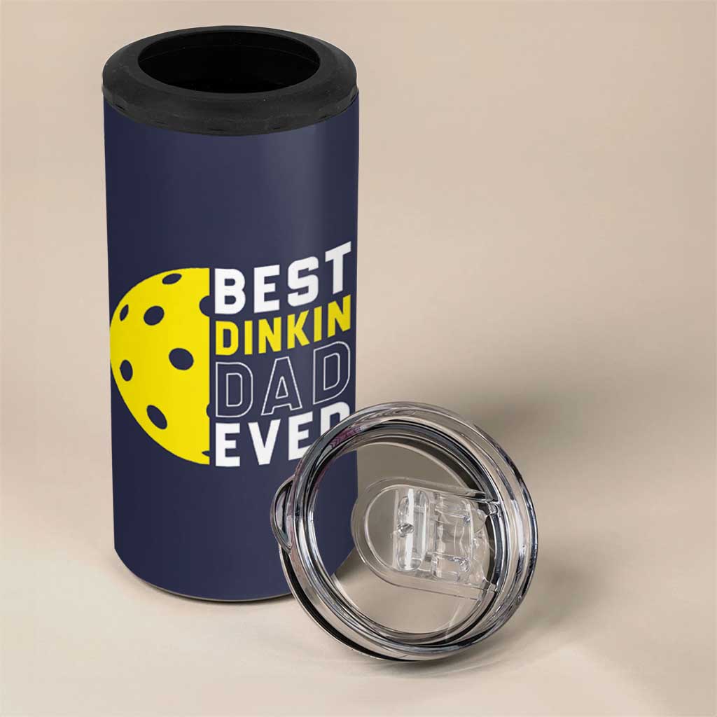 Funny Pickleball Dad 4 in 1 Can Cooler Tumbler Best Dinkin Dad Ever Fathers Day Gift