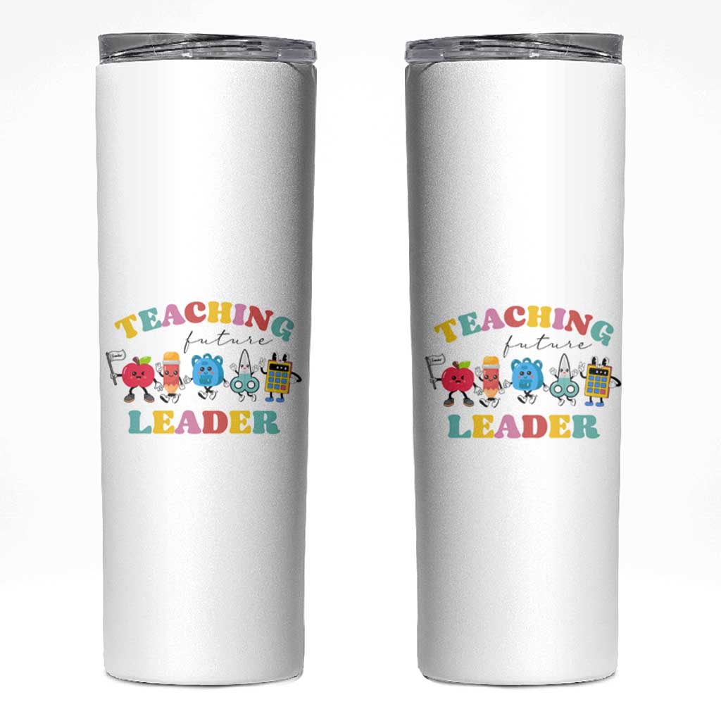 Teacher Skinny Tumbler Retro Teaching Future Leaders Groovy Teacher Back To School - Wonder Print Shop