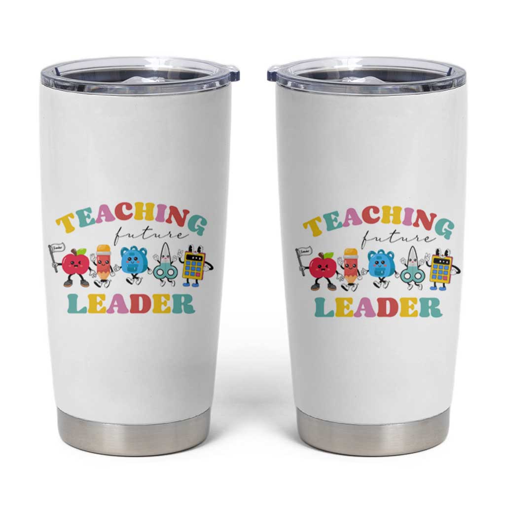 Teacher Tumbler Cup Retro Teaching Future Leaders Groovy Teacher Back To School - Wonder Print Shop